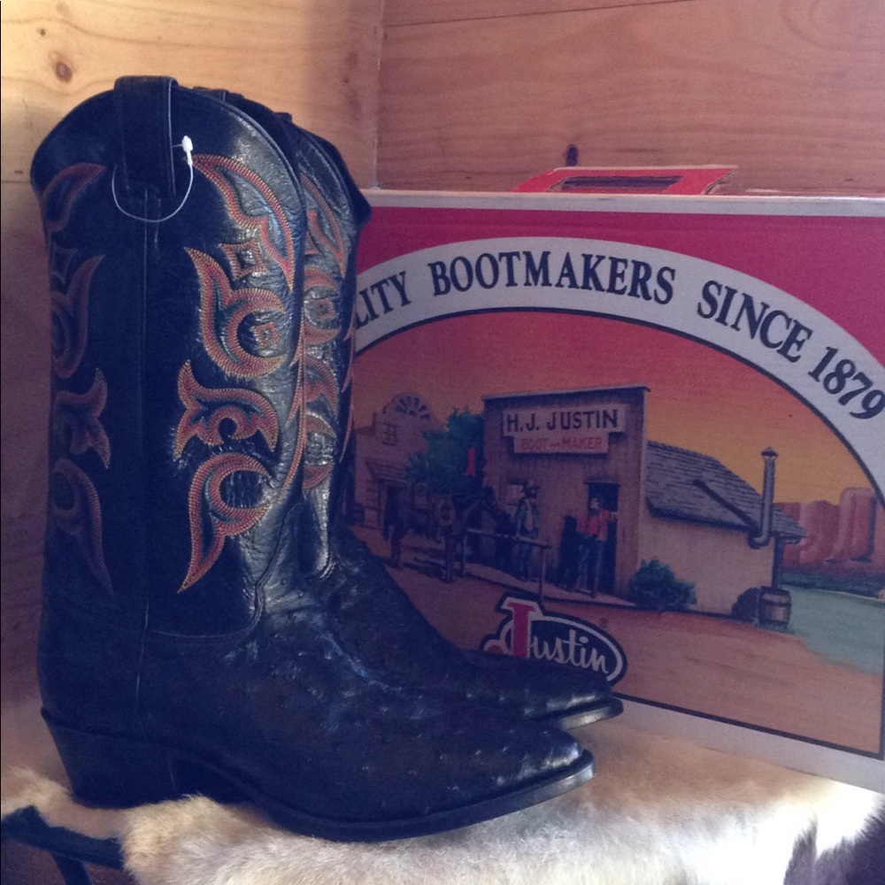 Men's Western Ostrich Justin Boots
